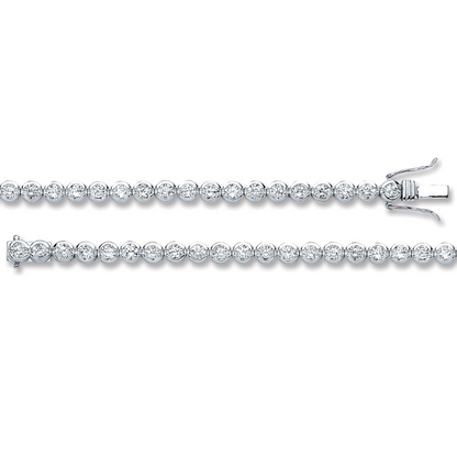 Silver 5.3mm Rubover Cz Tennis Bracelet