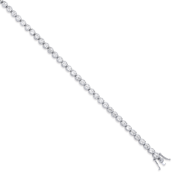 Silver 4.7mm Rubover Cz Tennis Bracelet