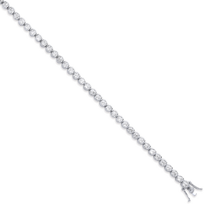 Silver 4.7mm Rubover Cz Tennis Bracelet