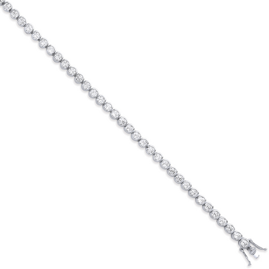 Silver 4.7mm Rubover Cz Tennis Bracelet