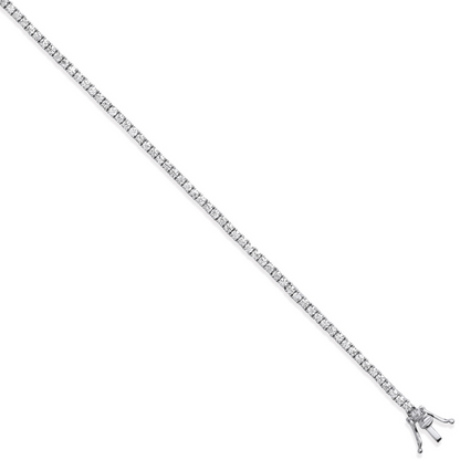 Silver High Setting 2.6mm Cz Tennis Bracelet