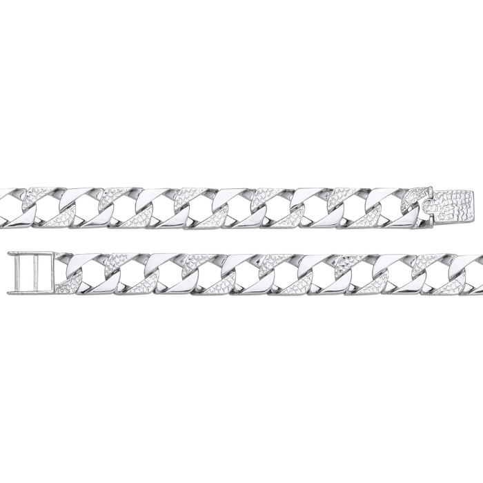 Silver 10mm Plain & Patterned Cast Bracelet
