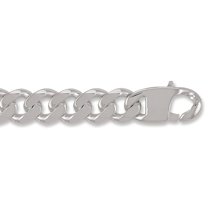 Silver 19.7mm Curb Bracelet