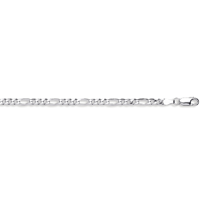 Silver 3.8mm Figaro Bracelet