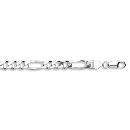 Silver 8.6mm Figaro Bracelet