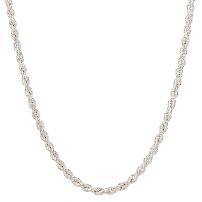 Silver 4.3mm Hollow Rope Chain