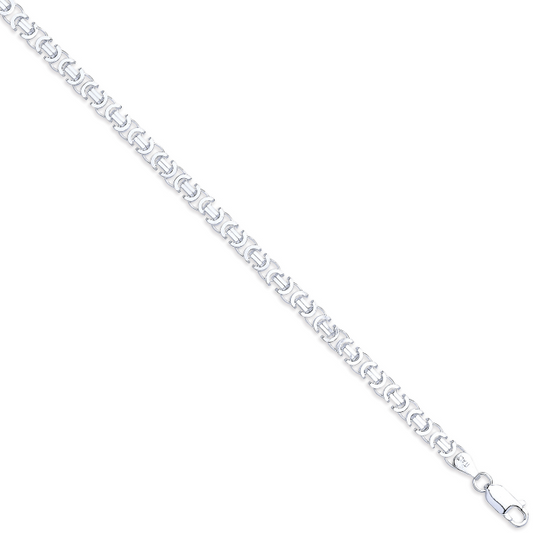 Silver 5mm Flat Byzantine Chain