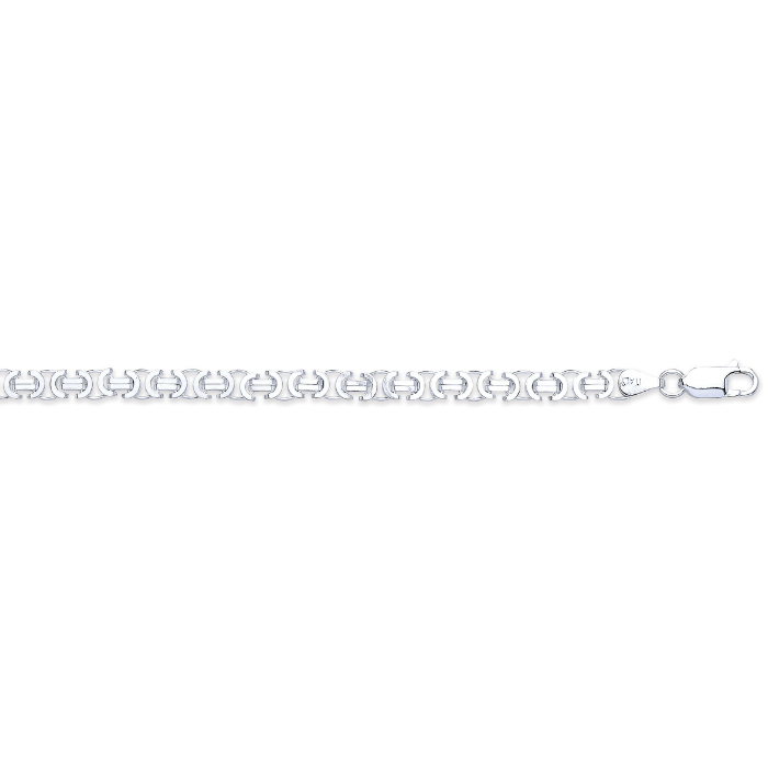 Silver 5mm Flat Byzantine Chain