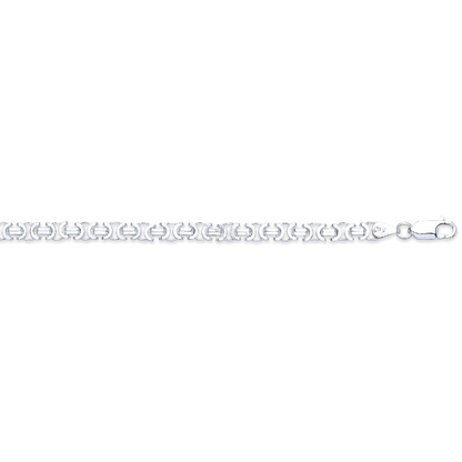 Silver 5mm Flat Byzantine Chain