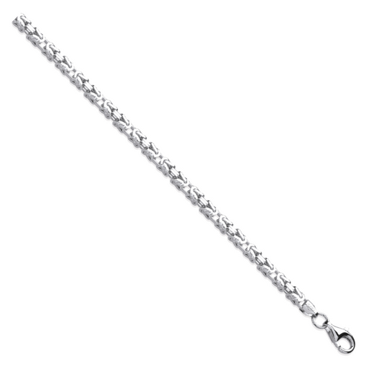 Silver 3.7mm Square Byzantine Chain