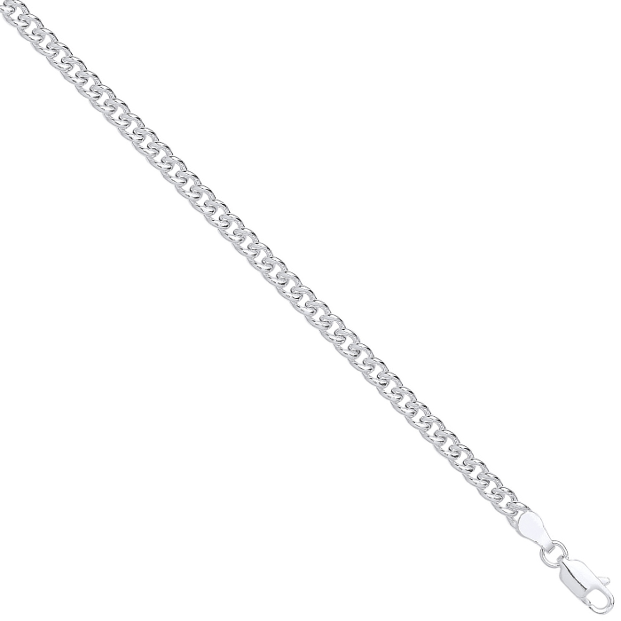 Silver 3.8mm Hollow Curb Chain