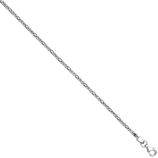 Silver 2.5mm Square Byzantine Chain