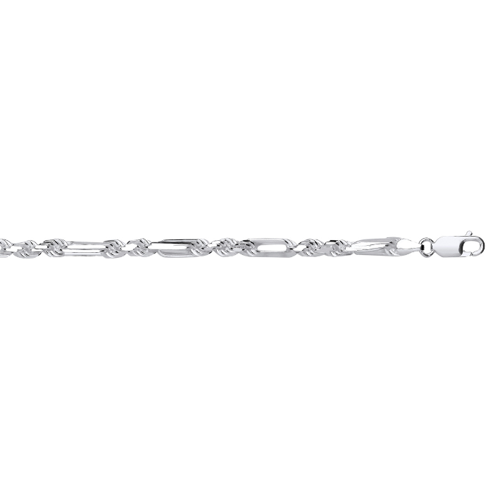 Silver 4.7mm Rope & Open Elongated Link Chain